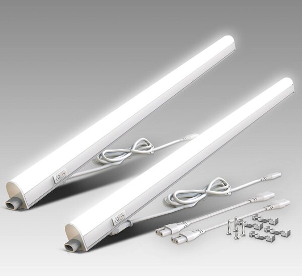 B.K. Licht Oprawa podszafkowa LED Xaver, długość 87,3 cm, zestaw 2 szt. 4000 K Xaver, biały / opal, kuchnia, tworzywo sztuczne