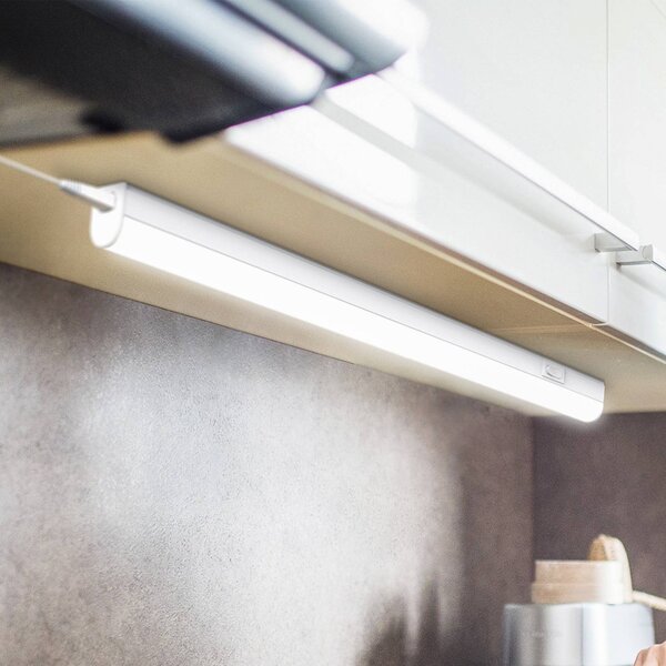 B.K. Licht Oprawa podszafkowa LED Xaver, długość 87,3 cm, zestaw 2 szt. 4000 K Xaver, biały / opal, kuchnia, tworzywo sztuczne