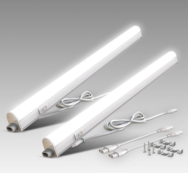 B.K. Licht Oprawa podszafkowa LED Xaver, długość 57,3 cm, zestaw 2 szt. 4000 K Xaver, biały / opal, kuchnia, tworzywo sztuczne