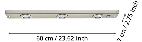 EGLO Oprawa podszafkowa Kob LED, nikiel matowy LED, aluminiowy / szary / cynkowy, kuchnia, metal, nowoczesny