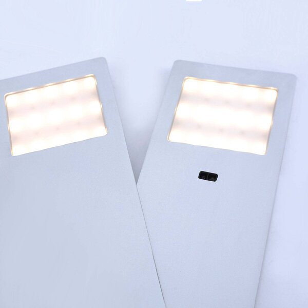 Paul Neuhaus Oprawa meblowa LED Helena, 19 x 7 cm, zestaw 2 sztuk, czujnik, metal Helena, aluminiowy / szary / cynkowy, kuchnia, aluminium, nowoczesny