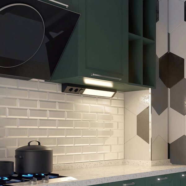 Oprawa podszafkowa LED Arcchio Ovano, 62 cm, czarny, aluminium Ovano, czarny, salon / jadalnia, aluminium, nowoczesny