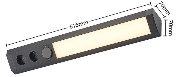Oprawa podszafkowa LED Arcchio Ovano, 62 cm, czarny, aluminium Ovano, czarny, salon / jadalnia, aluminium, nowoczesny