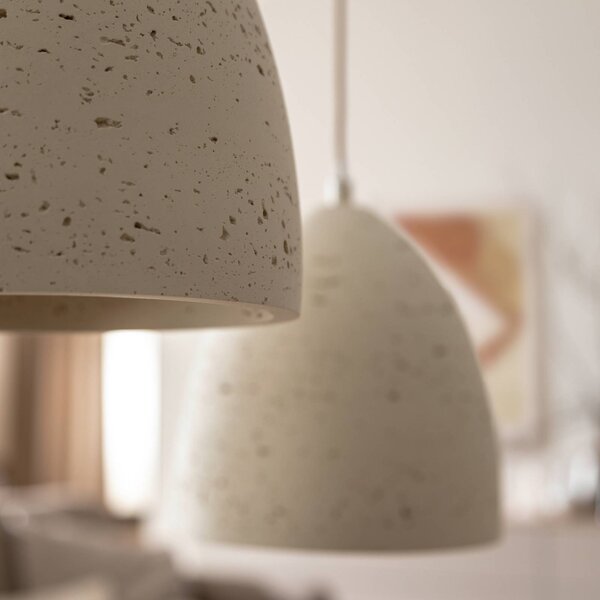 SCHÖNER WOHNEN-Kollektion Lampa wisząca Traventa, możliwość ściemniania, kremowy / amber, salon / jadalnia, beton, śródziemnomorski