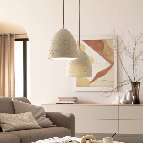 SCHÖNER WOHNEN-Kollektion Lampa wisząca Traventa, możliwość ściemniania, kremowy / amber, salon / jadalnia, beton, śródziemnomorski