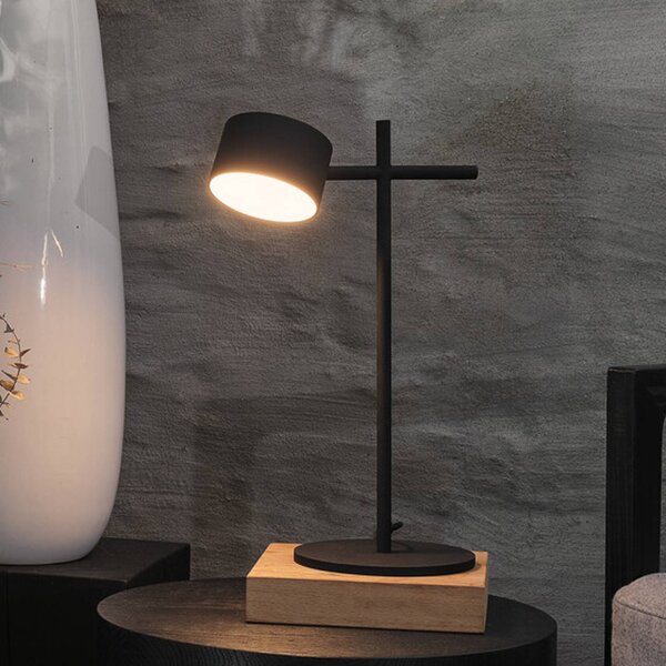 OSRAM Lampa stołowa LED Decor Kyoto, możliwość ściemniania, czarny, salon / jadalnia, aluminium, nowoczesny