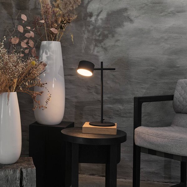 OSRAM Lampa stołowa LED Decor Kyoto, możliwość ściemniania, czarny, salon / jadalnia, aluminium, nowoczesny