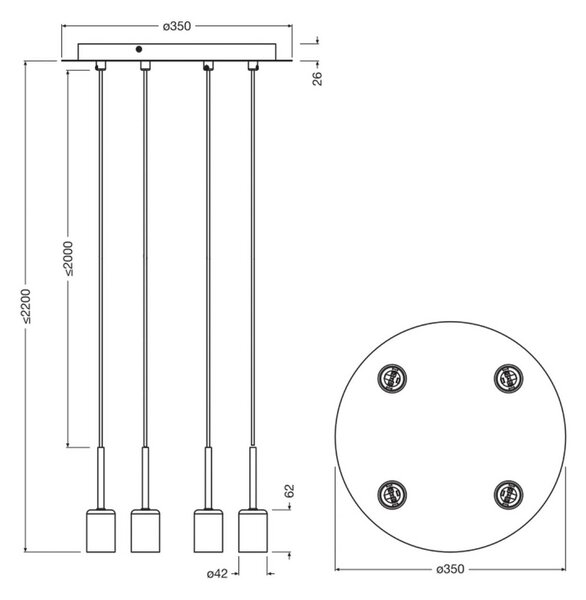 OSRAM Lampa wisząca Decor Needle Plate, możliwość ściemniania, aluminiowy / szary / cynkowy, salon / jadalnia, metal, nowoczesny