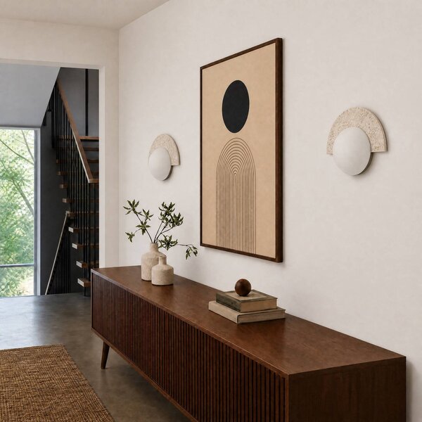 Kinkiet Larissa Lucande, kremowy / amber, kamień, design