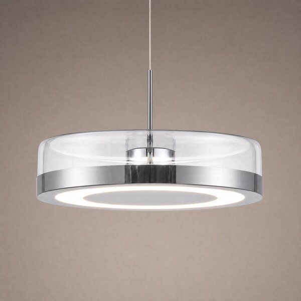 Lampa wisząca szklana La Latta Lucande, możliwość ściemniania, chromowy / srebrny, szkło, design