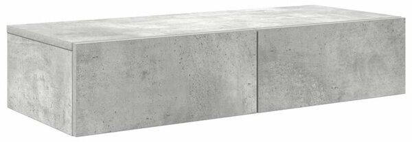 Półka ścienna z szufladami, szarość betonu 80x33x17 cm