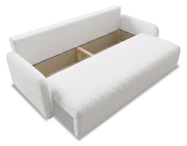 Sofa DUO Rozkładana Dwuosobowa Kremowa Boucle Nowoczesna