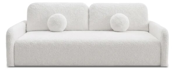 Sofa DUO Rozkładana Dwuosobowa Kremowa Boucle Nowoczesna