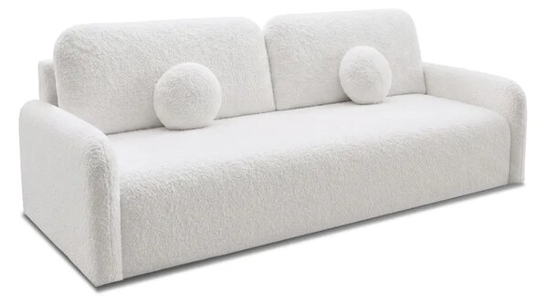 Sofa DUO Rozkładana Dwuosobowa Kremowa Boucle Nowoczesna