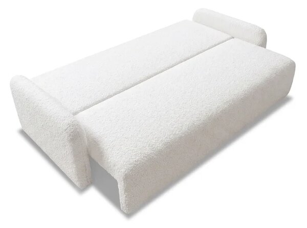 Sofa DUO Rozkładana Dwuosobowa Kremowa Boucle Nowoczesna