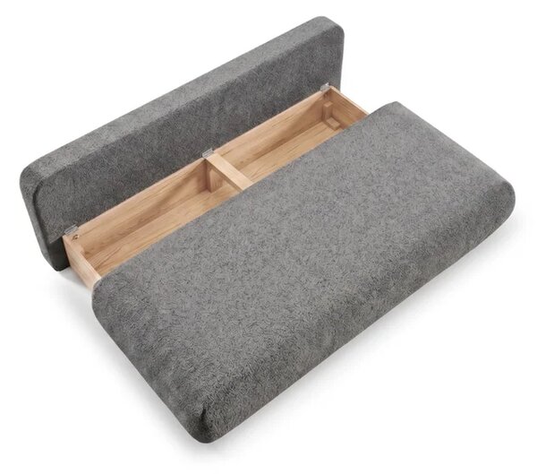 Sofa BASE Rozkładana Dwuosobowa Ciemnoszara Boucle Nowoczesna
