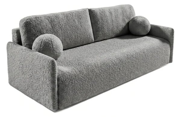 Sofa VENI Rozkładana Dwuosobowa Ciemnoszara Boucle Nowoczesna