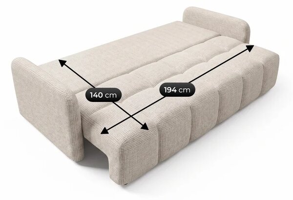 Sofa ZEN Rozkładana Dwuosobowa Beżowa Szenil Nowoczesna