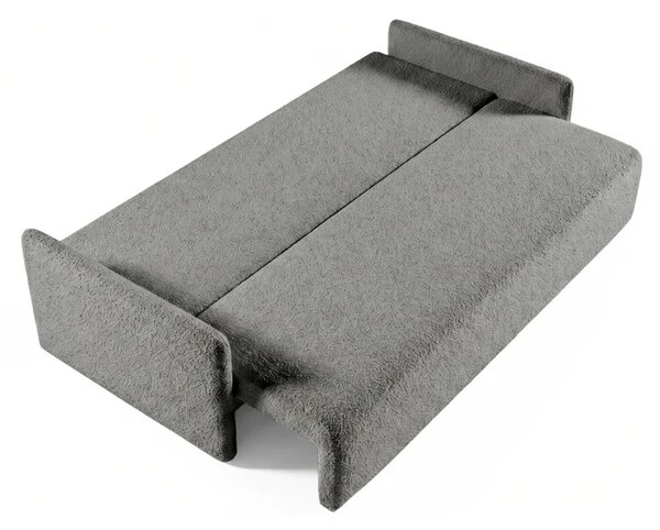 Sofa VENI Rozkładana Dwuosobowa Ciemnoszara Boucle Nowoczesna