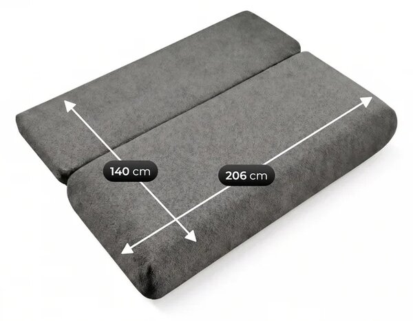 Sofa BASE Rozkładana Dwuosobowa Ciemnoszara Boucle Nowoczesna