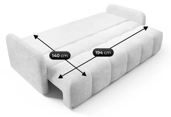 Sofa ZEN Rozkładana Dwuosobowa Szara Szenil Nowoczesna