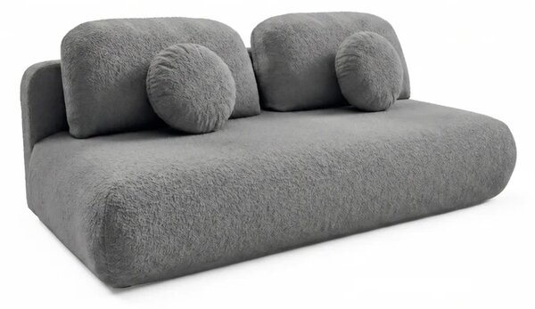 Sofa BASE Rozkładana Dwuosobowa Ciemnoszara Boucle Nowoczesna