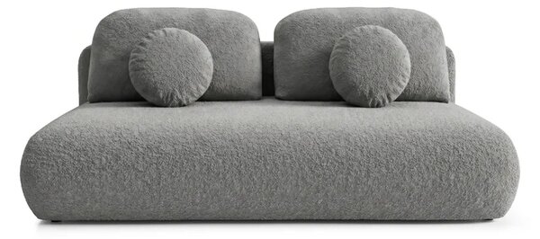 Sofa BASE Rozkładana Dwuosobowa Ciemnoszara Boucle Nowoczesna