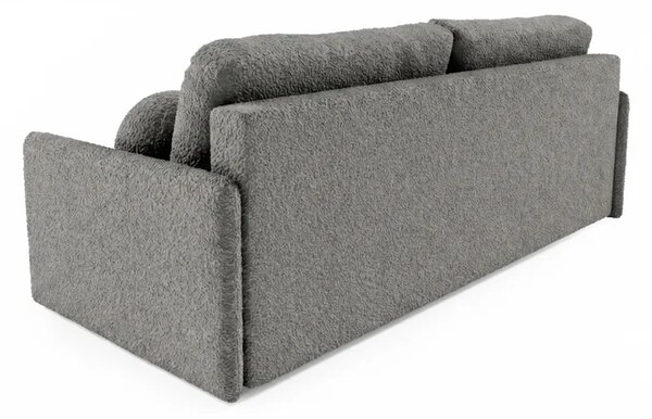 Sofa VENI Rozkładana Dwuosobowa Ciemnoszara Boucle Nowoczesna