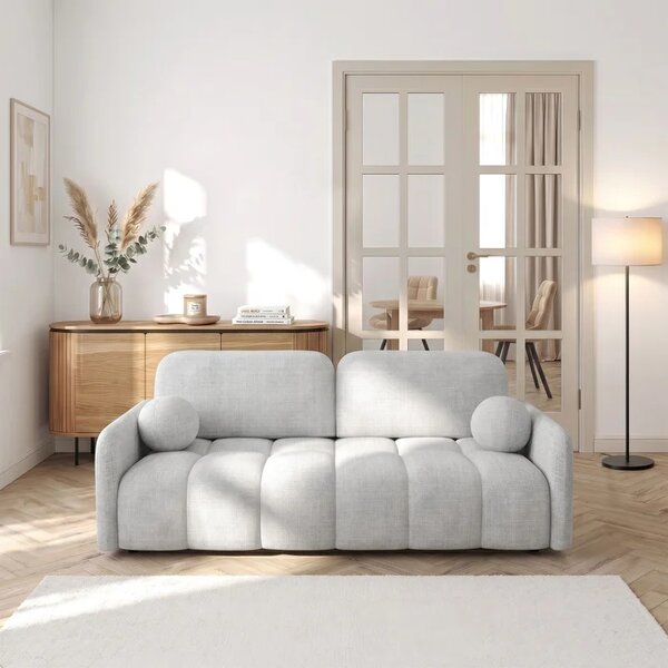 Sofa ZEN Rozkładana Dwuosobowa Szara Szenil Nowoczesna