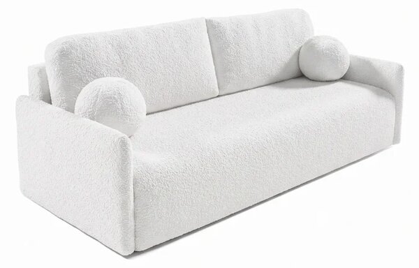 Sofa VENI Rozkładana Dwuosobowa Kremowa Boucle Nowoczesna