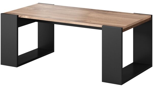 Ława CAMA MEBLE Wood 120x54.5x46 Dąb wotan + Antracyt