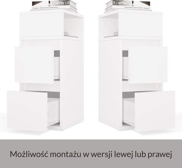 Wąska szafka nocna z szufladami 27x32 cm | Umeblowana.com