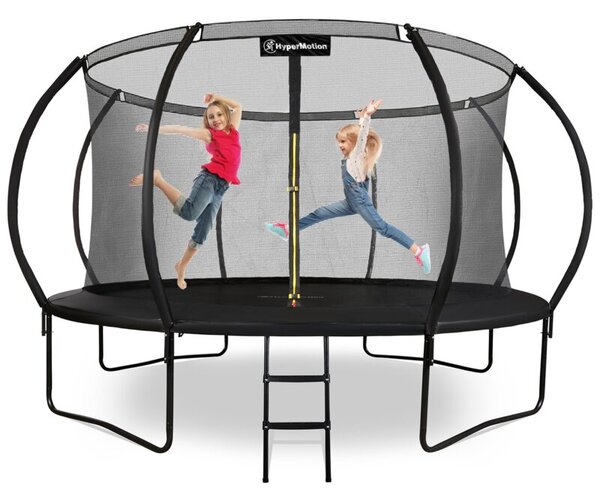 Trampolina ogrodowa XXXL dla dzieci HyperMotion - 430 cm 14FT - z drabinką i siatką wewnętrzną - do domu i ogrodu - 150kg max