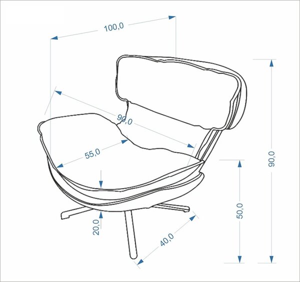Brązowy fotel do salonu obrotowy | Umeblowana.com