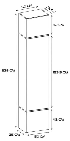 Wysoka biała szafa do przedpokoju 238cm | Umeblowana.com