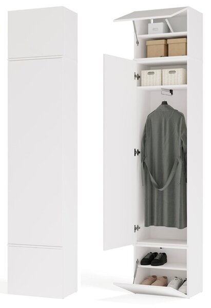 Wysoka biała szafa do przedpokoju 238cm | Umeblowana.com
