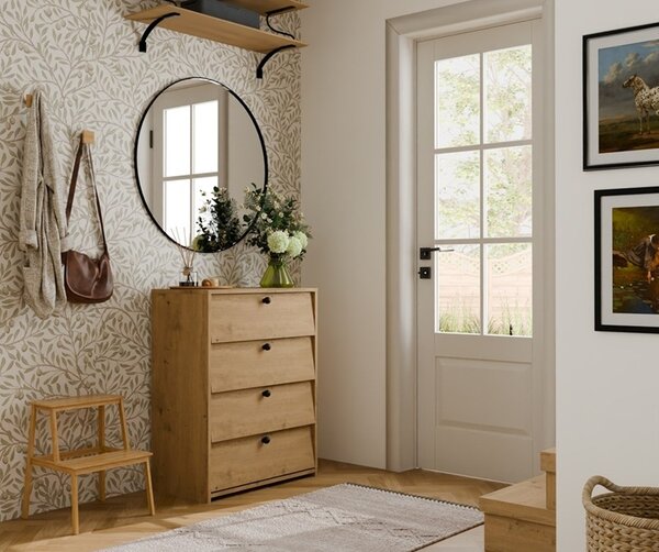 Wąska szafka na buty uchylna artisan | Umeblowana.com