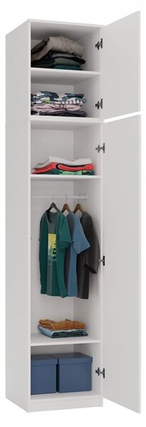 Biała szafa z nadstawką 240 cm | Umeblowana.com