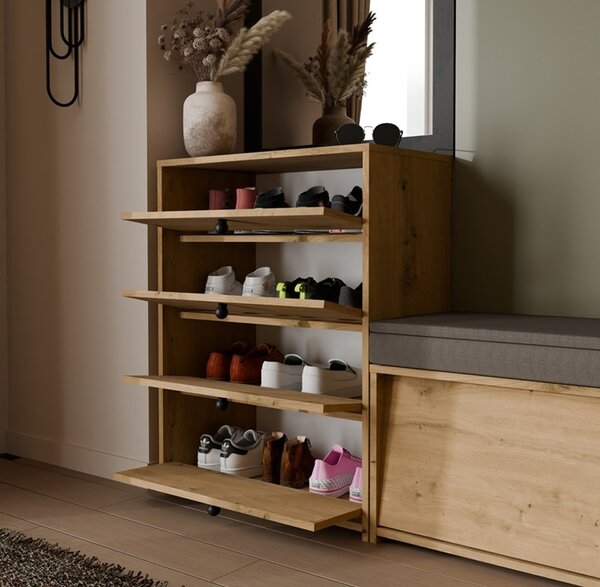 Wąska szafka na buty uchylna artisan | Umeblowana.com