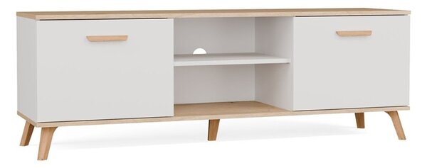 Biała szafka RTV na nóżkach 150 cm | Umeblowana.com