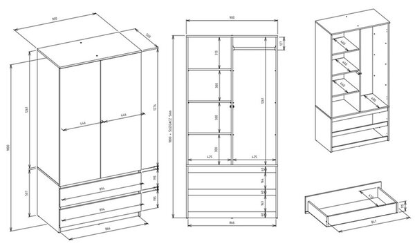 Szafa z nadstawką dąb artisan 240 cm | Umeblowana.com