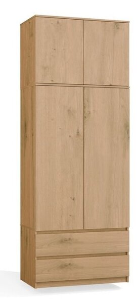 Szafa z nadstawką dąb artisan 240 cm | Umeblowana.com