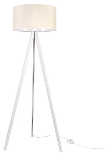 Lampa podłogowa trójnóg biały Light Home LH Gaja 1xE27 44cm abażur walec kremowy