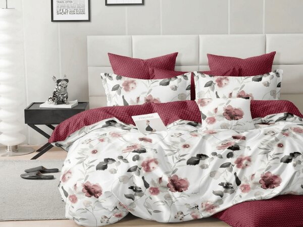 Dwustronna pościel DUO SENSE ROSALIA wzorzysta + poszewka na poduszkę 40x50 cm GRATIS Rozmiar pościeli: 70 x 90 cm | 140 x 200 cm