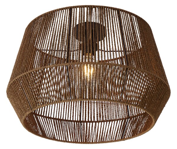 Czarna lampa sufitowa z brązowym papierowym kloszem 50/50/30 - Combi