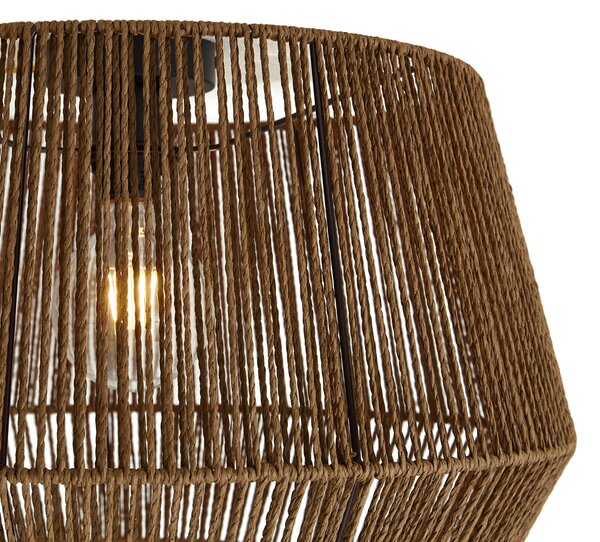 Czarna lampa sufitowa z brązowym papierowym kloszem 50/50/30 - Combi