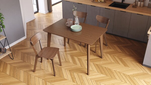 ROXY Orzech Naturalny - STÓŁ PROSTOKĄTNY DREWNIANY 120x80 cm DO KUCHNI/JADALNI RETRO