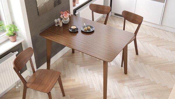 ROXY Orzech Naturalny - STÓŁ PROSTOKĄTNY DREWNIANY 120x80 cm DO KUCHNI/JADALNI RETRO