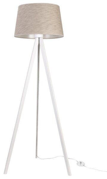 Lampa podłogowa trójnóg biały Light Home LH Len 1xE27 44cm abażur stożek beżowy L05