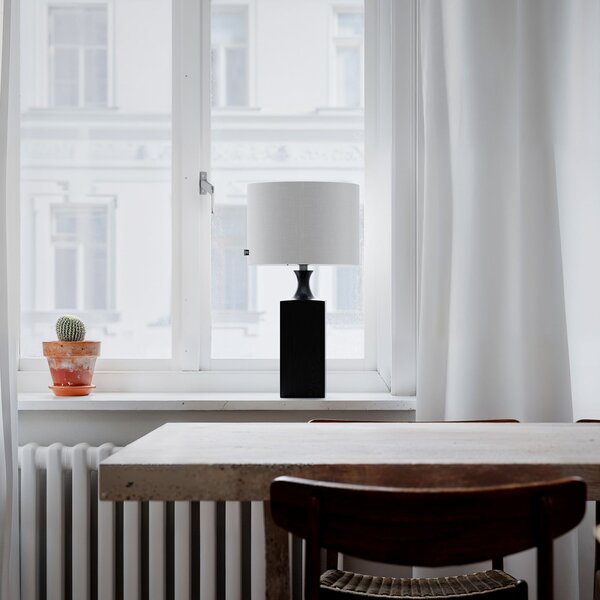 Lampa Stołowa By Rydéns, Woody, czarny, salon, drewno